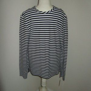 💰 3/$25.00 Men's Ben Sherman Navy/White Striped L/S Shirt Size M NWT-$69.00.